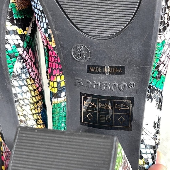 Bamboo  Sorbet Ankle Boots Multi Color  Rainbow Faux Leather Sz 5.5 Colorful - Picture 8 of 14